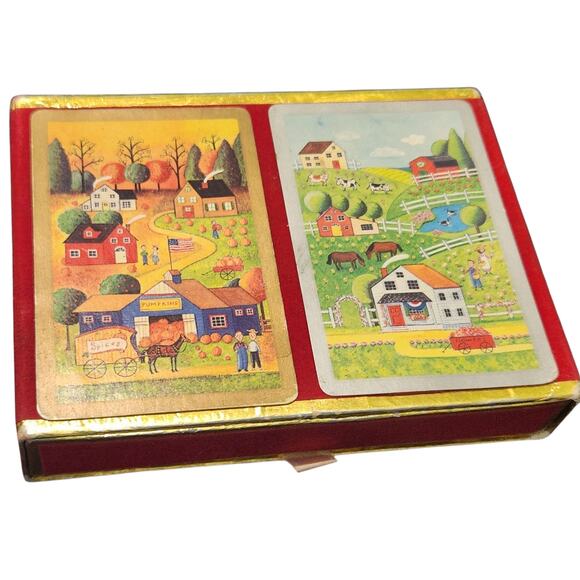 Vintage Congress Playing Cards Farmhouse Country Printed in Spain - Picture 1 of 3
